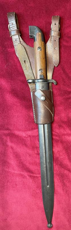 Swedish M1914 sword bayonet with officers frog