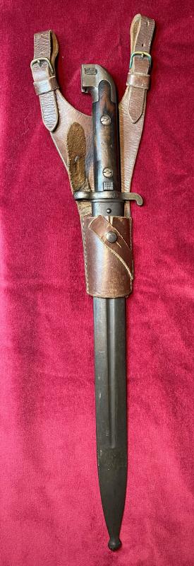 Swedish M1914 sword bayonet with officers frog