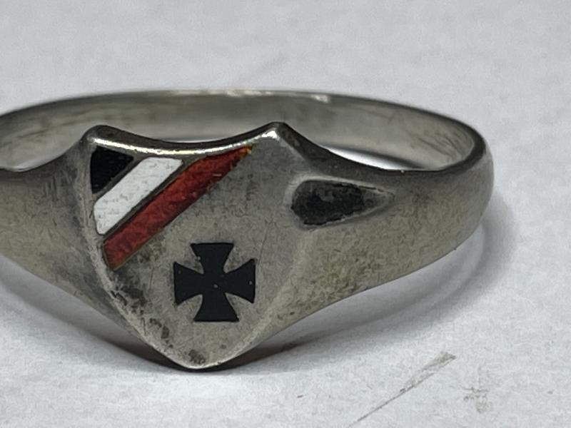 German silver patriotic WW1 fingerring (800 proof mark)