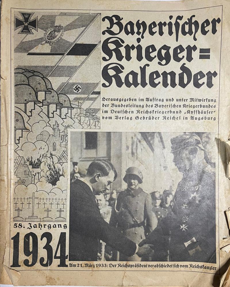 BAYERISCHER KRIEGERKALENDER 1934 - 58. JAHRGANG