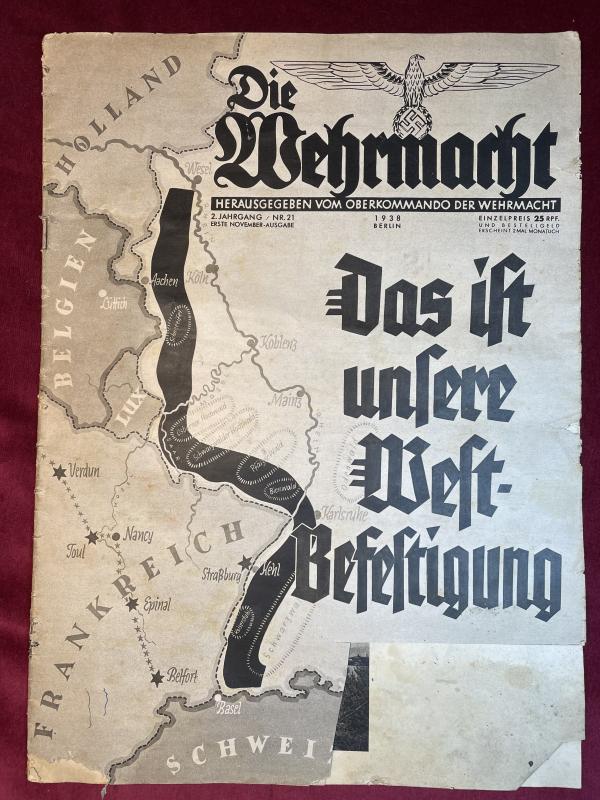 Die Wehrmacht - 2nd year no. 21 1938/Berlin. Das ist unsere West-Befestigung
