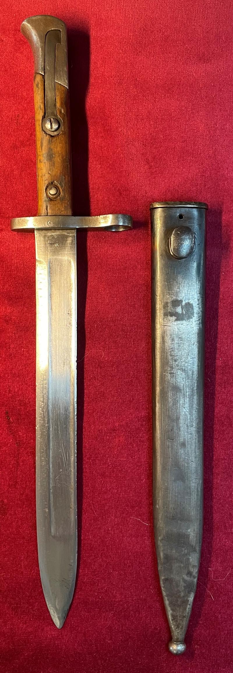 Early Turkish M1935 External leaf spring bayonet - matching numbers on all parts!