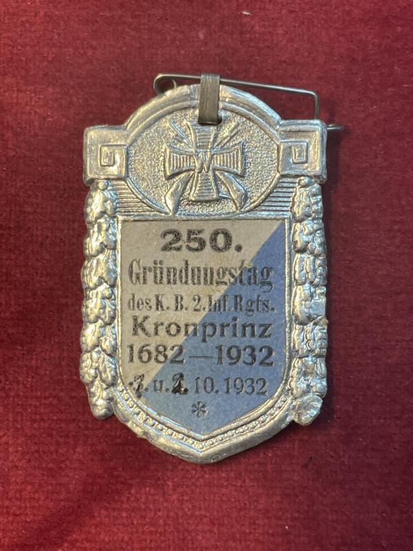 Weimar rep. Kriegerverein fur KB2 inf. regiment 