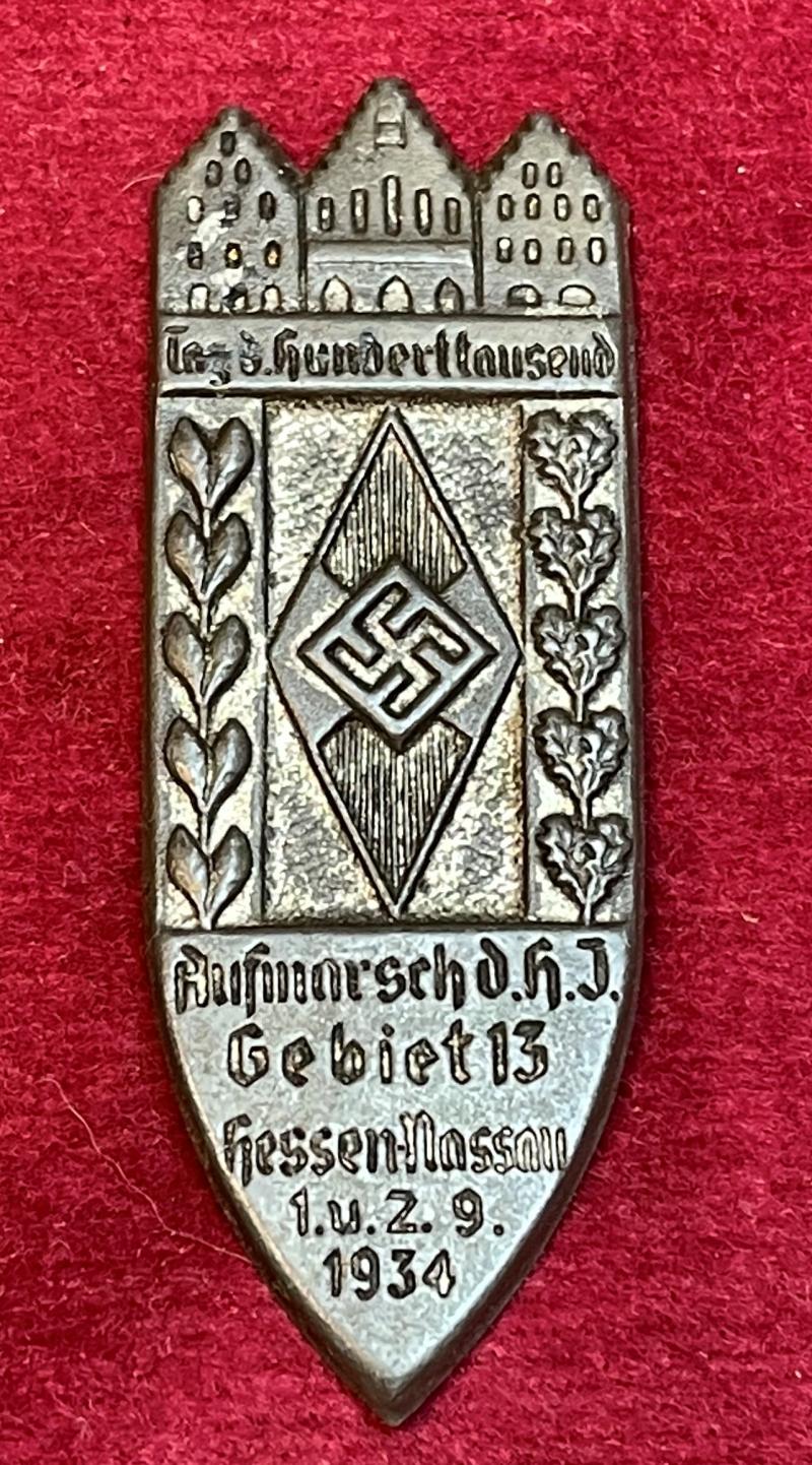 3rd Reich kleinabzeichen HJ Aufmarsch Gebiet 13