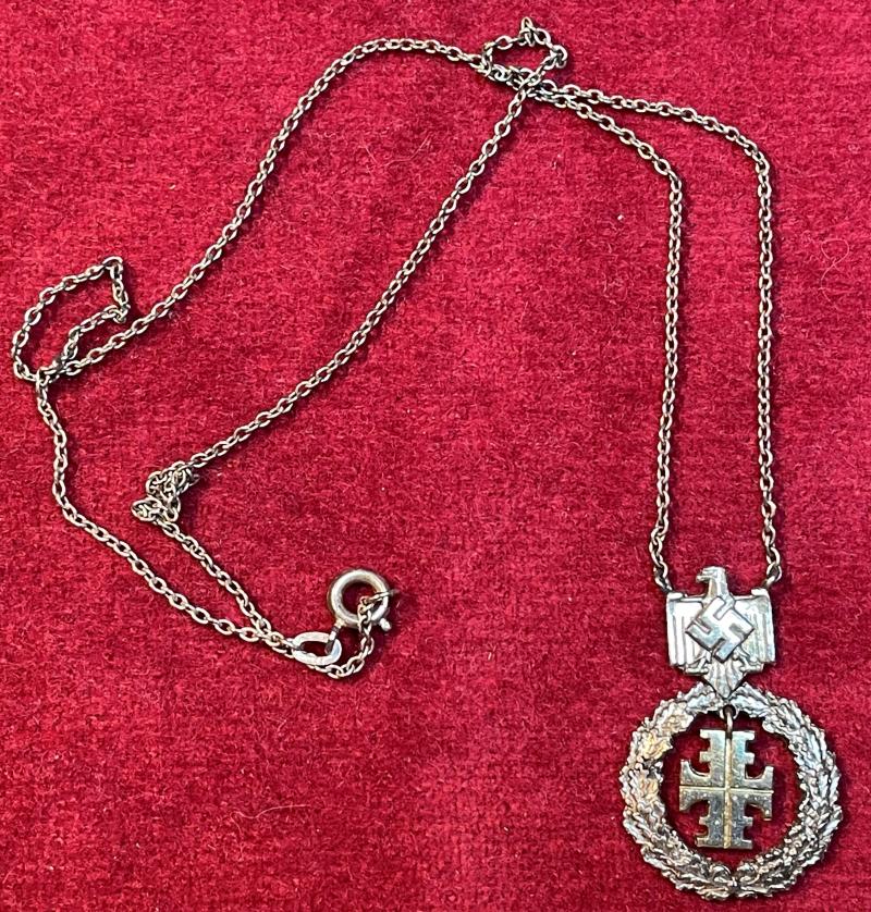 3rd Reich NSRL Silber Halskette mit Turnerkreuz