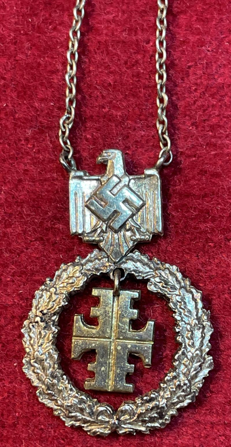 3rd Reich NSRL Silber Halskette mit Turnerkreuz