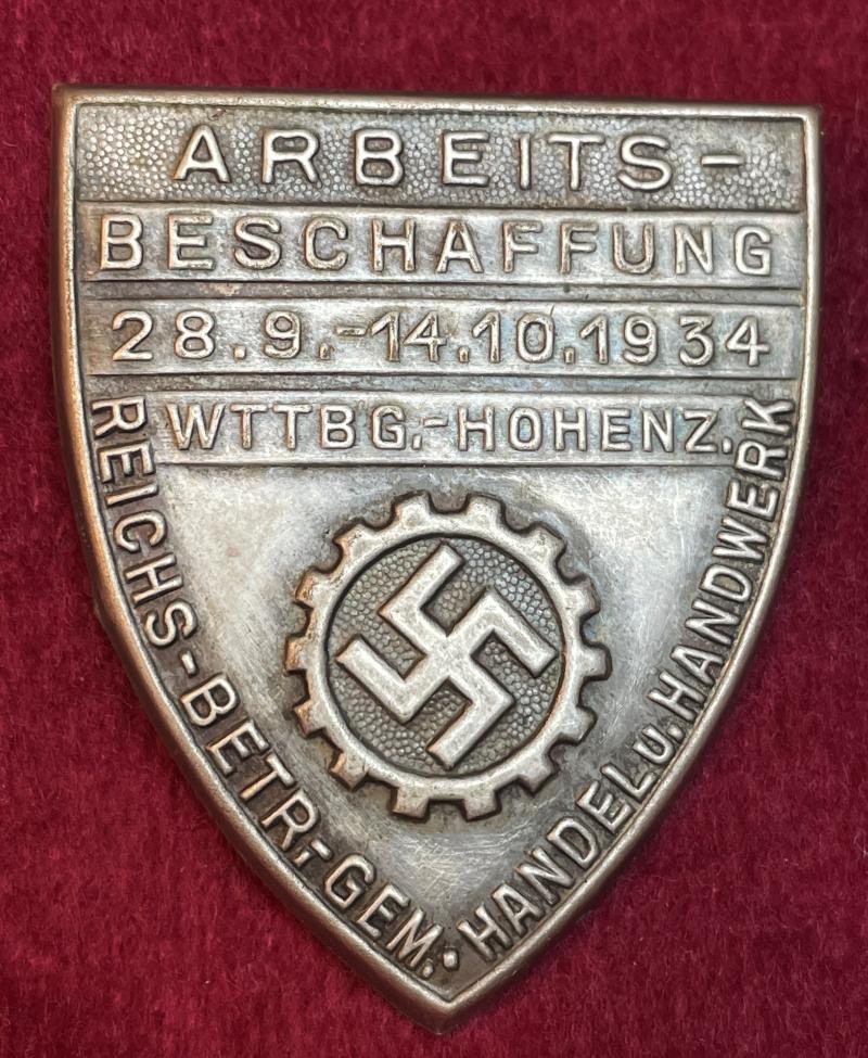 3rd Reich DAF Arbeitsbeschaffung 1934 Württemberg-Hohenzollern