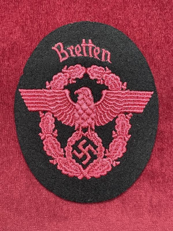 3rd Reich Ärmeladler Feuerschutzpolizei für Stadt Bretten