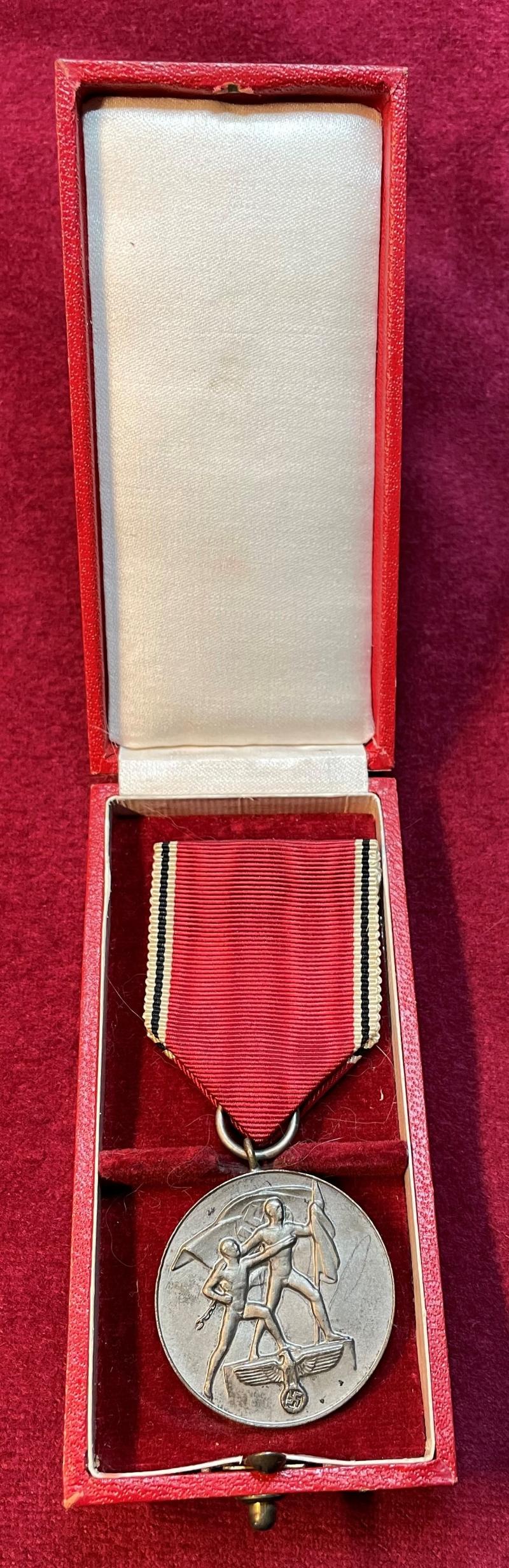 3rd Reich Anschluss österreich Medaille mit Etui