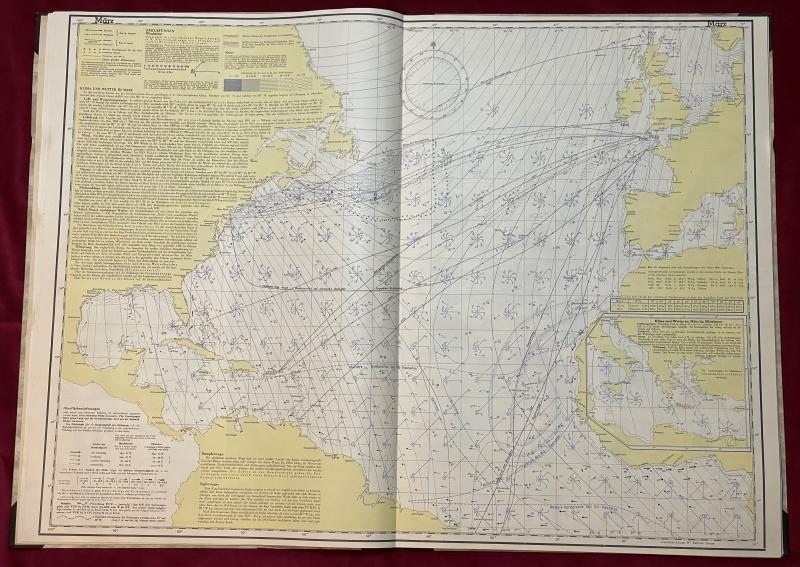 3rd Reich Kriegsmarine Monatskarten Nordatlantischen Ozean