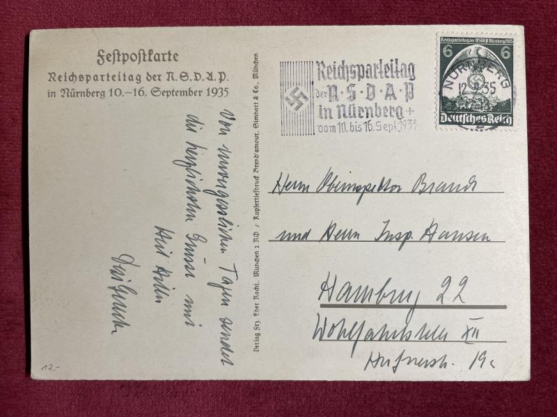 3rd Reich Ansichtkarte Reichsparteitag Nürnberg 1935