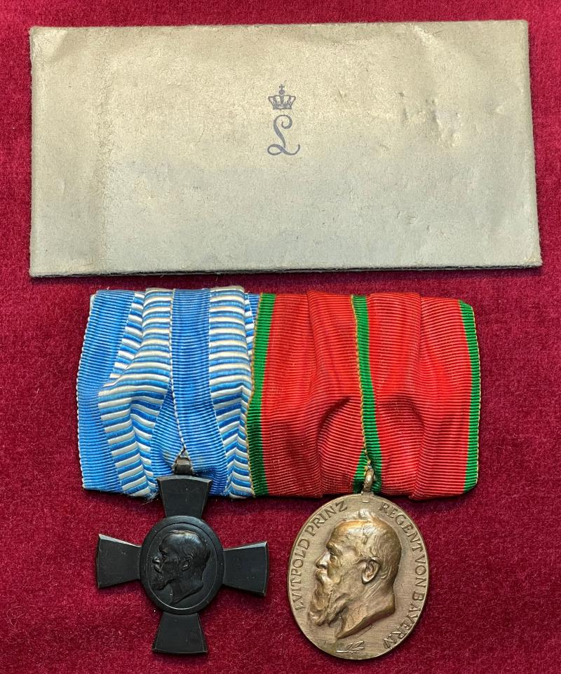 Bayerischer ordensspange 2. medaillen + ordenbanden