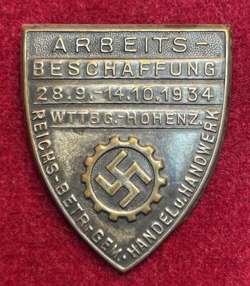 3rd Reich DAF Arbeitsbeschaffung 1934 Württemberg-Hohenzollern