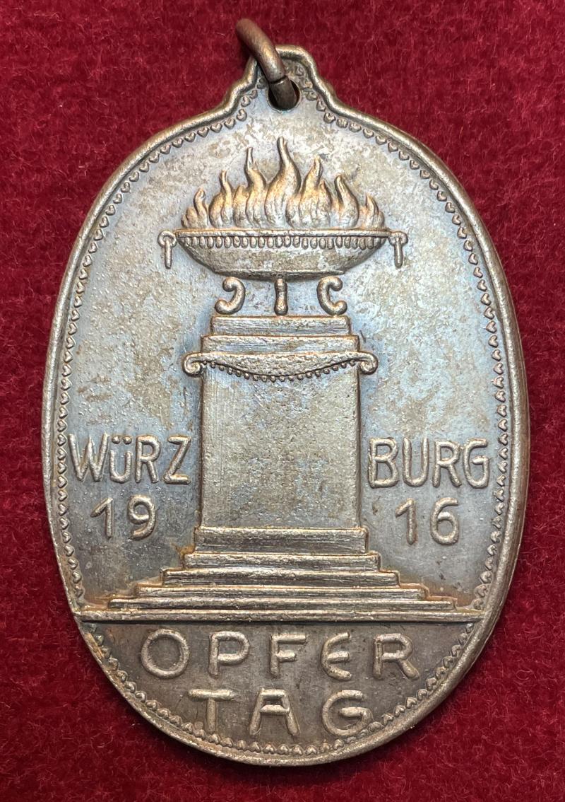 Kaiserreich Spendenabzeichen Würzburg Opfertag 1916