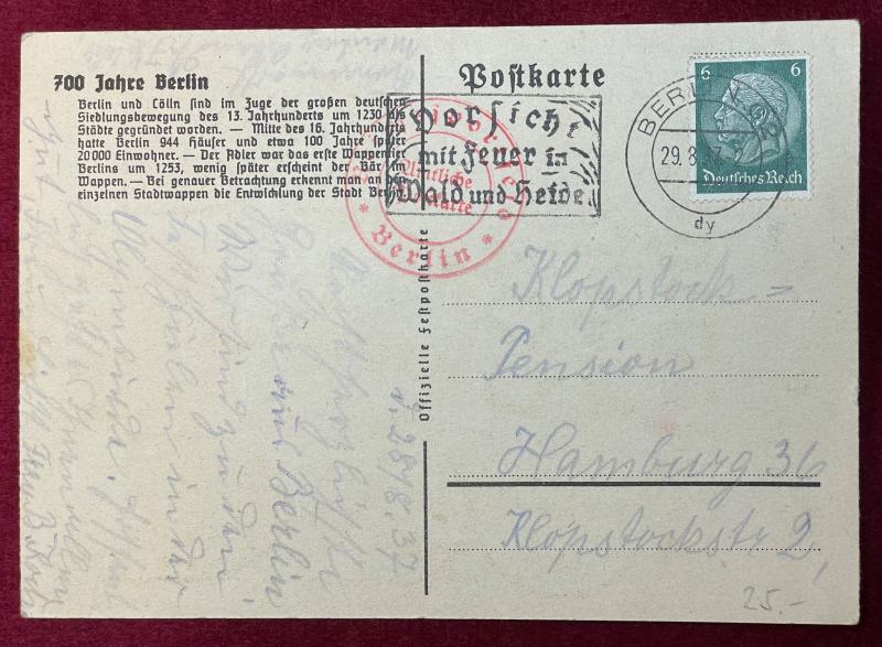 3rd Reich Postkarte 700 Jahre Stadt Berlin 1937