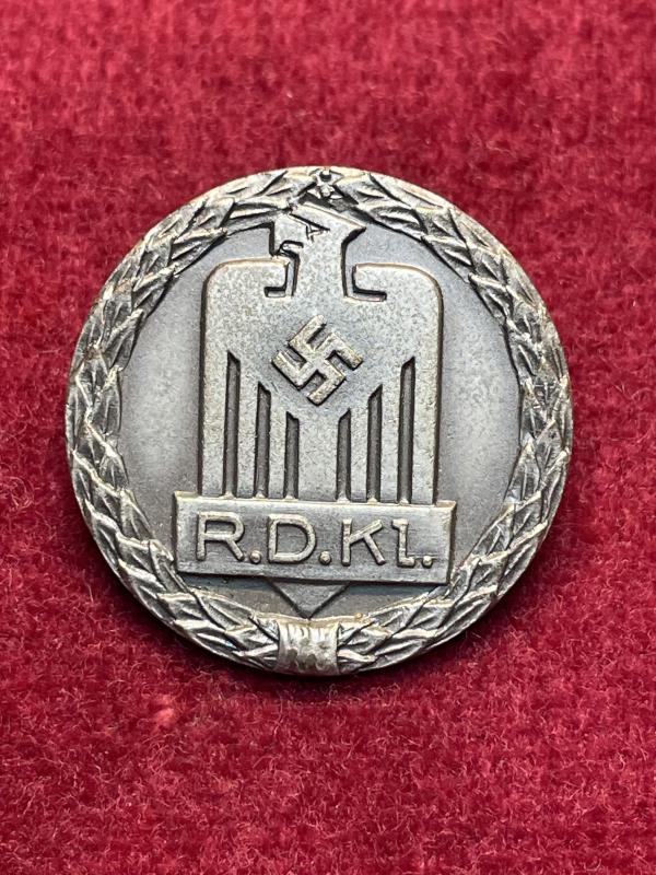 3rd Reich RDKL Silberne Ehrennadel für 15 jährige Mitgliedschaft