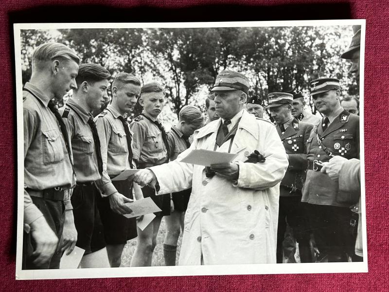 3rd Reich NSKK Adolf Hühnlein mit Motor-HJ in Sommerlager