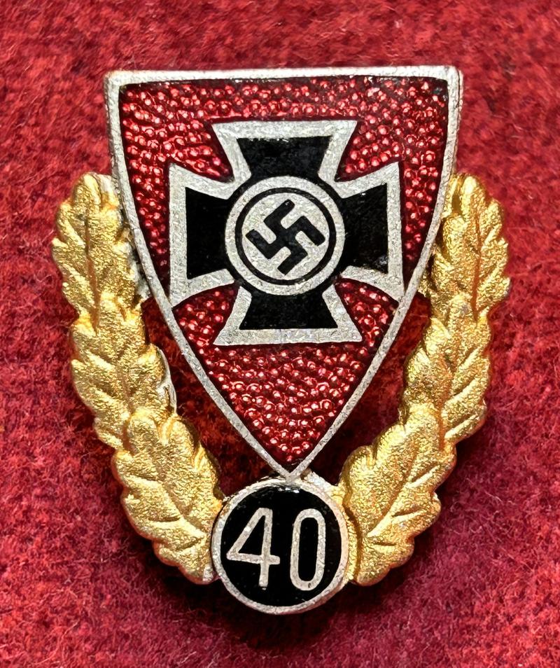 3rd Reich NSRKB Goldene Ehrennadel für 40 jährige Mitgliedschaft