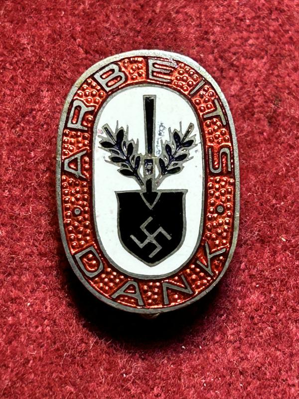 3rd Reich RAD Arbeits Dank broche 1. form