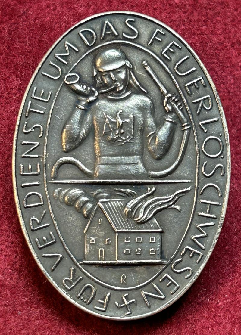 3rd Reich Silbern Erinnerungszeichen Verdienste um das Feuerlöschwesen 1934