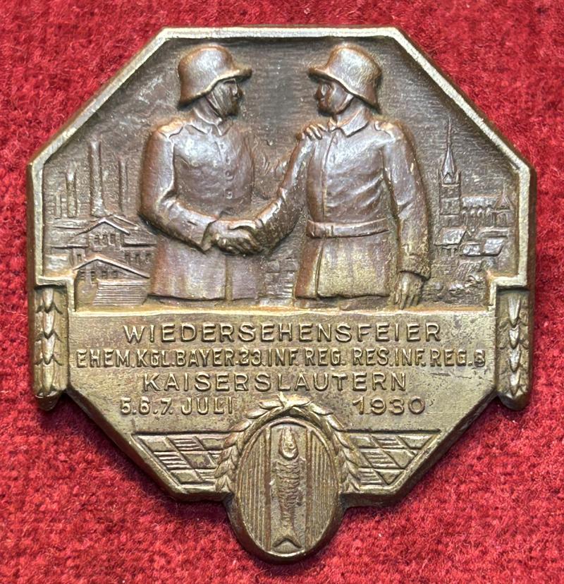 Deutsche Reich Wiedersehensfeier Kgl. Bayer. 23. Infanterie-Regiment 1930