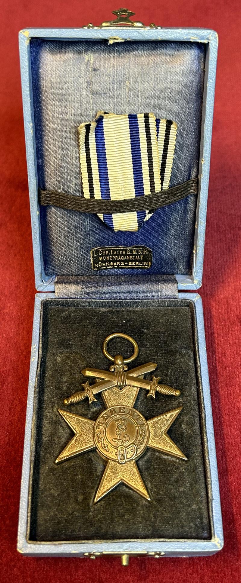 Bayerischer Militärverdienstkreuz 3.Klasse mit Schwertern und Etui