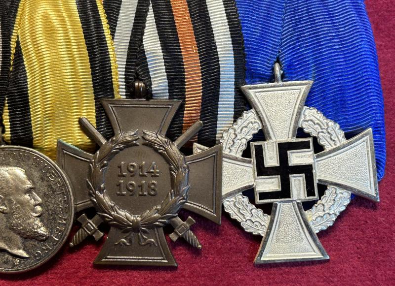 3rd Reich Ordensspange 4 medaillen (Württemberg) und Feldspange
