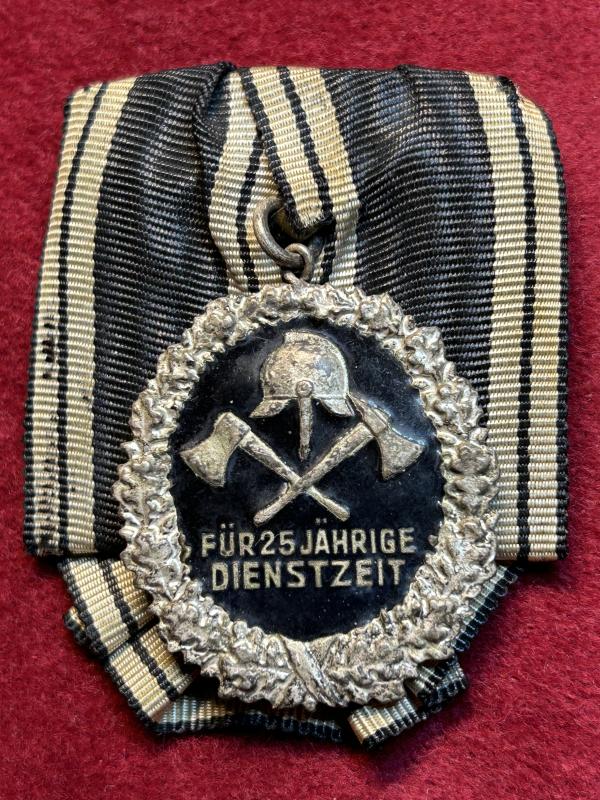 Deutsche Reich Medaille Feuerwehr für 25 Jährige Dienstzeit am Einzelspange