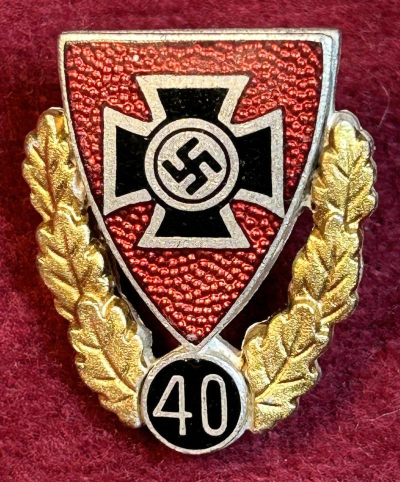 3rd Reich NSRKB Silberne Ehrennadel für 40 jährige Mitgliedschaft