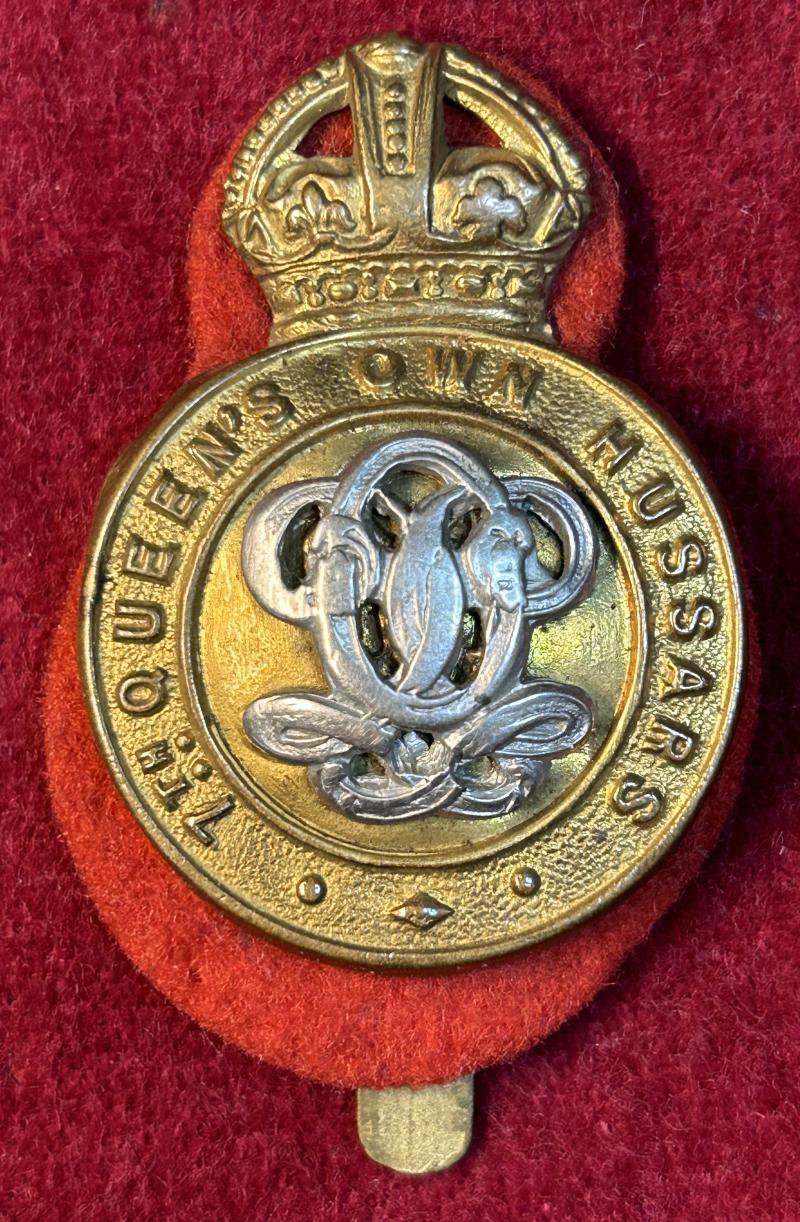 UK British 7th Queen's Own Hussars cap badge