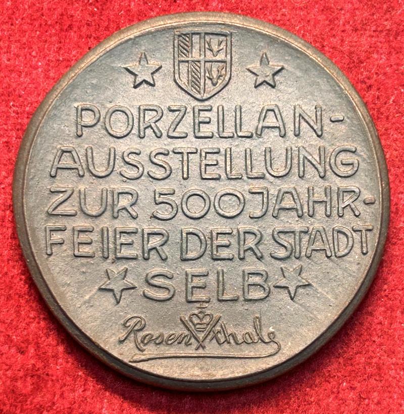Deutsche Reich 500 Jahr-Feier der Stadt Selb Porzellanabzeichen