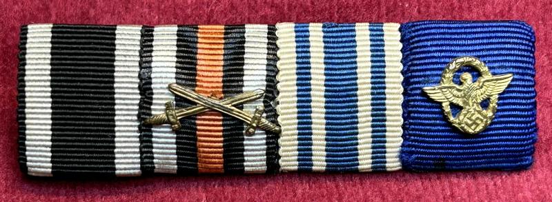 3rd Reich Feldspange 4 medaillen mit Auflage (Freikorps/ Polizei)
