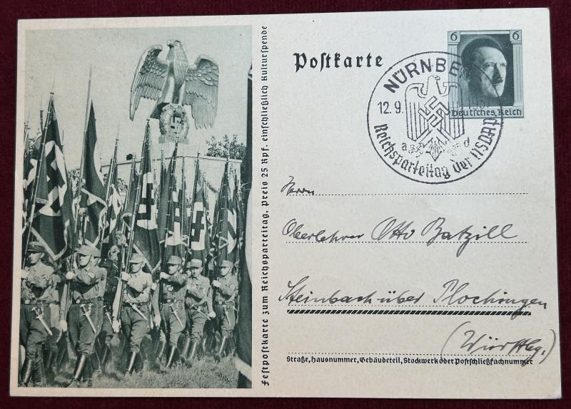 3rd Reich Postkarte Reichsparteitag Nürnberg 1937
