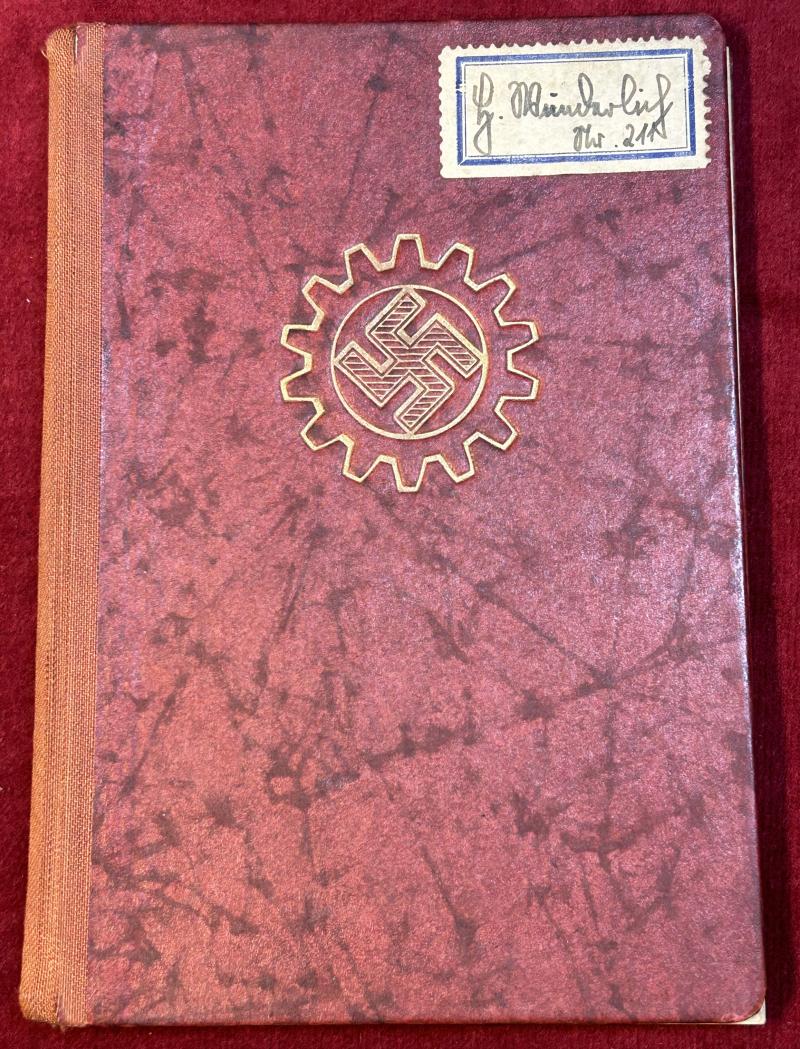 3rd Reich Deutsche Arbeitsfront Mitgliedsbuch (DAF)