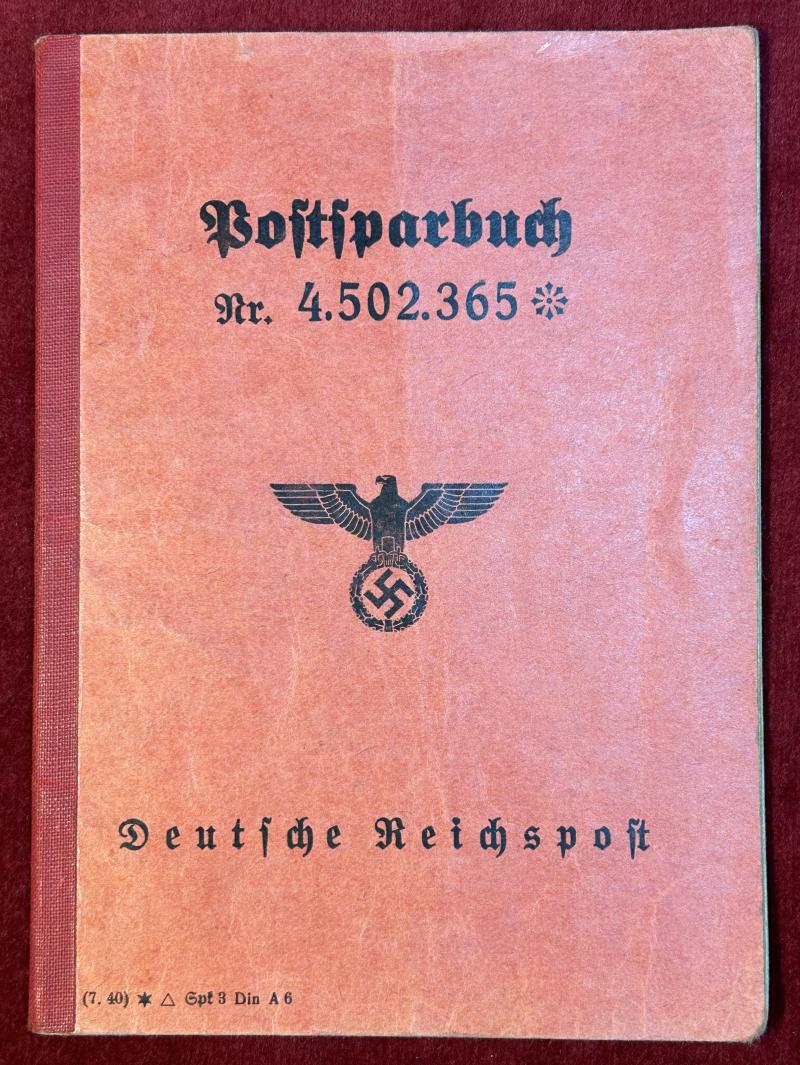 3rd Reich Deutsche Reichspost Postsparbuch