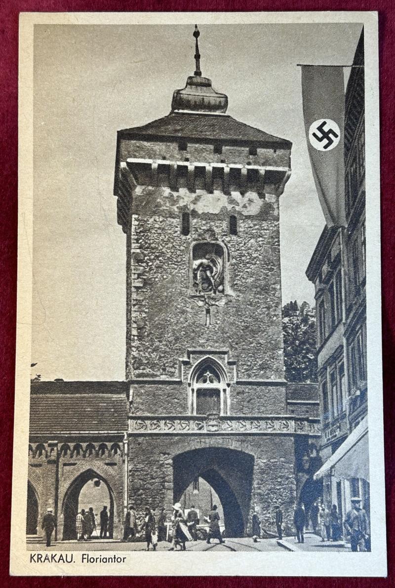 3rd Reich Ansichtkarte Krakau Floriantor