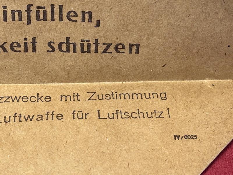 3rd Reich Löschsand für Luftschutz Papiertüte