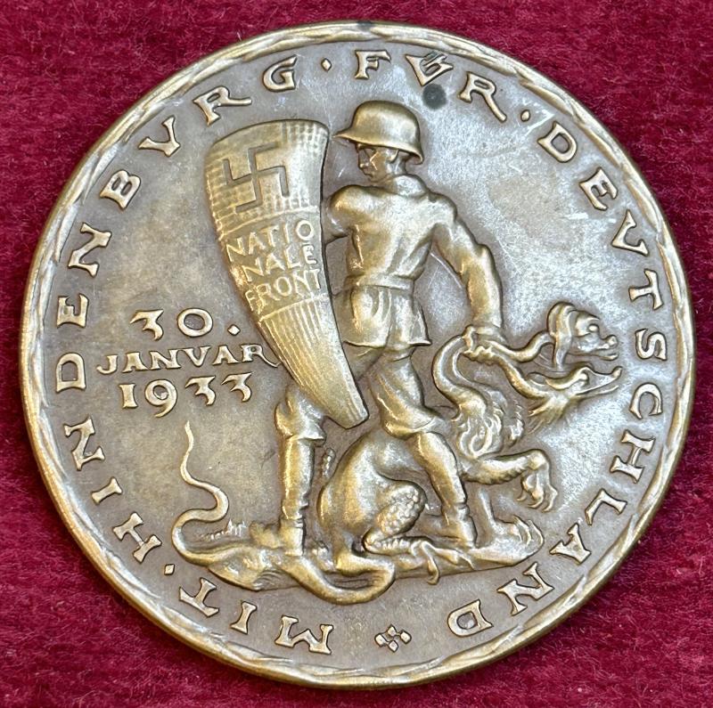 3rd Reich Bronzene Gedenkmünze zur Ernennung Adolf Hitlers zum Reichskanzler