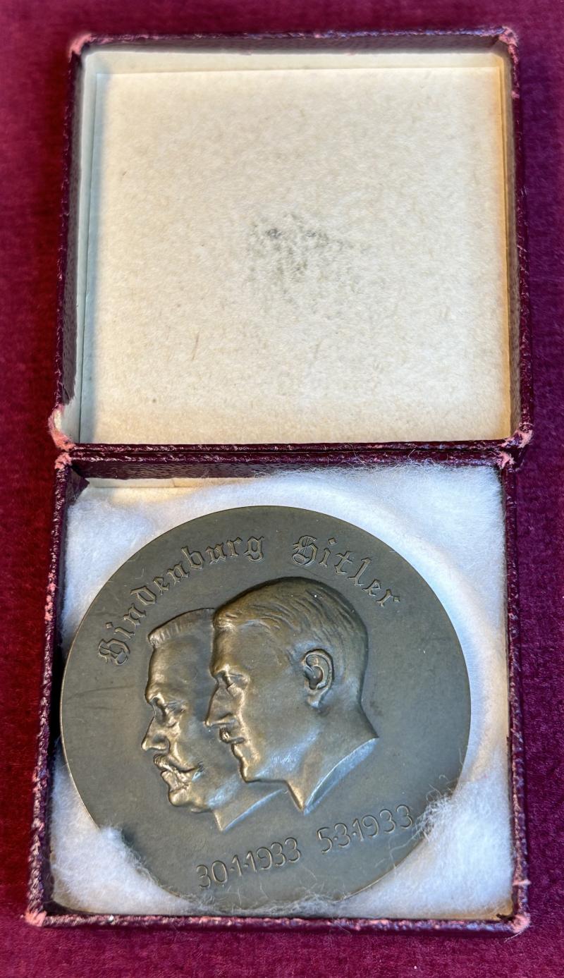 3rd Reich Bronzene Hindenburg-Hitler Erinnerungsmedaille