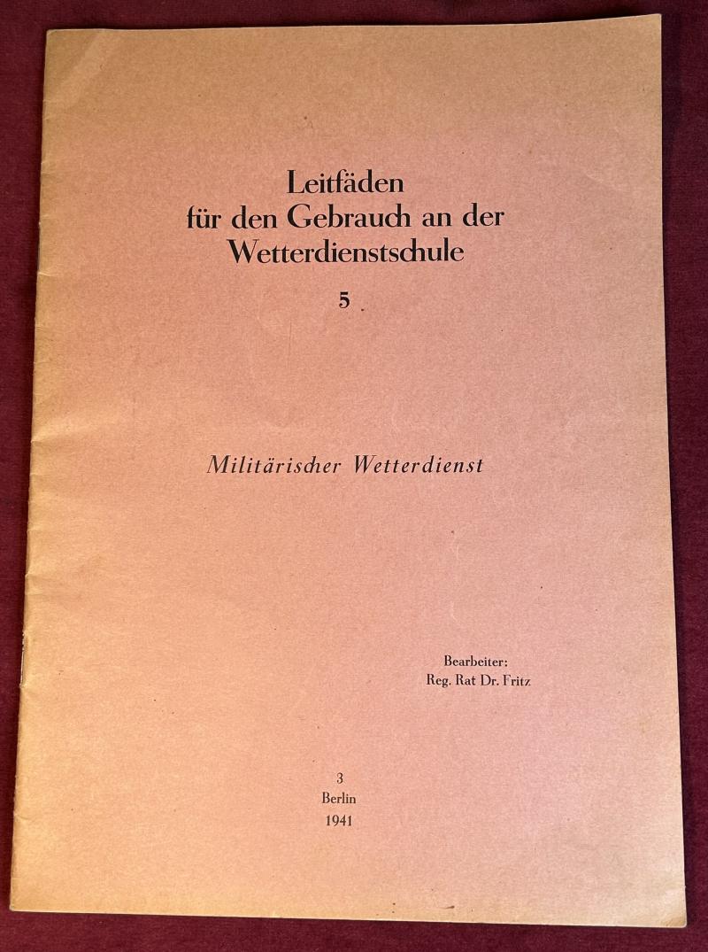 3rd Reich Luftwaffe Leitfäden für den Gebrauch an der Wetterdienstschule