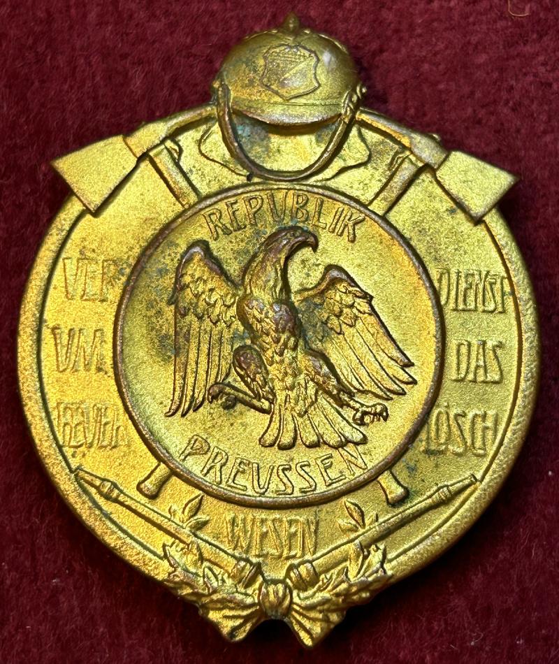 Deutsche Reich Erinnerungszeichen für Verdienste um das Feuerlöschwesen Republik Preussen 1925