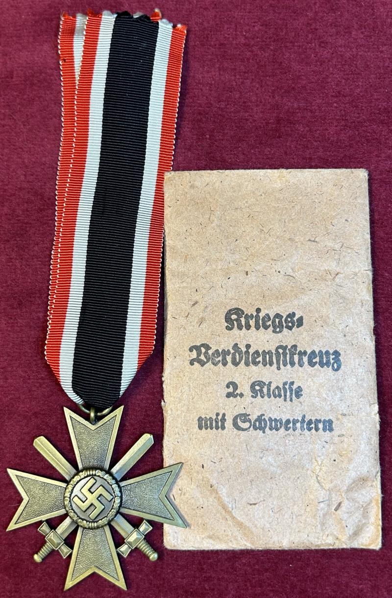 3rd Reich Kriegsverdienstkreuz mit Schwertern 2. Klasse, 1939 mit Tüte (Frank & Reif)