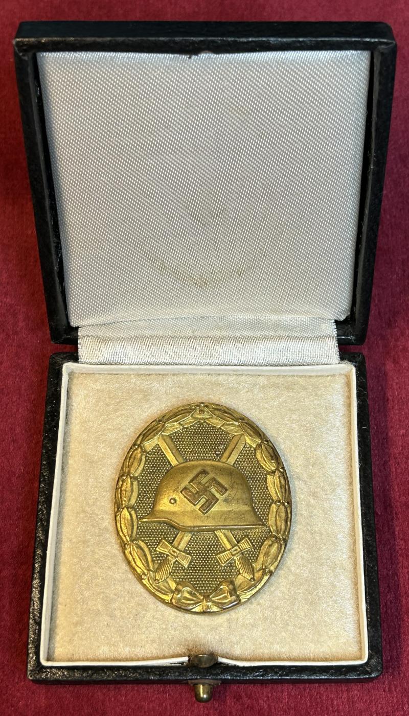 3rd Reich Verwundetenabzeichen 1939 in Gold (30) mit Etui