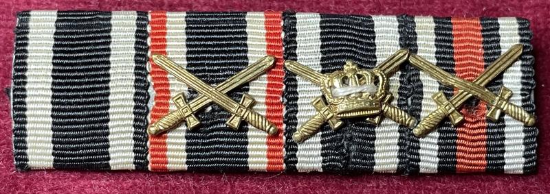3rd Reich Feldspange 4 Medaillen (Hohenzollern mit Krone und Schwerter)