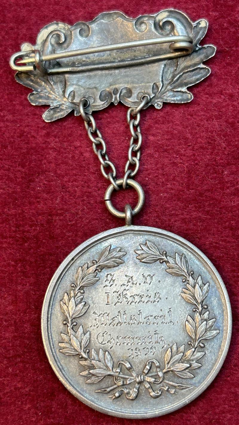 Kaiserreich Kraft Heil! Wrestling Kampf 1910 Silbern Medaille