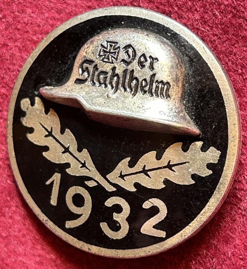 Deutsche Reich Silbern Stahlhelmbund Diensteintrittsabzeichen 1932