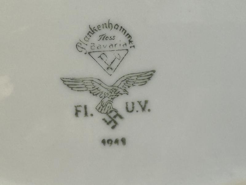 3rd Reich Luftwaffe Porzellan Kantine Fleischplatte
