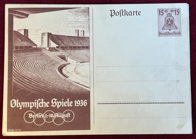 3rd Reich Postkarte Olympische Spiele 1936