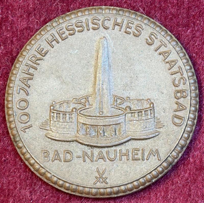 3rd Reich Porzellanmedaille 100 Jahre Hessisches Staatsbad 1835-1935