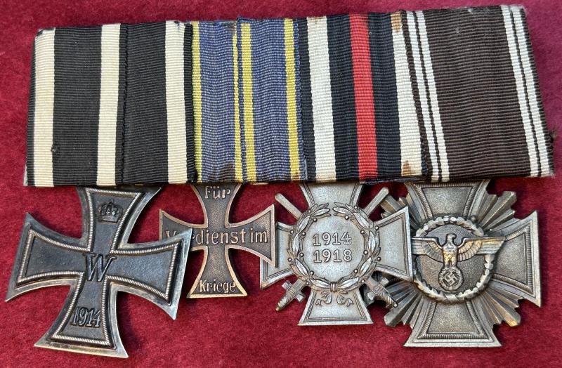 3rd Reich Ordensspange 4 Medaillen (NSDAP & Braunschweig)